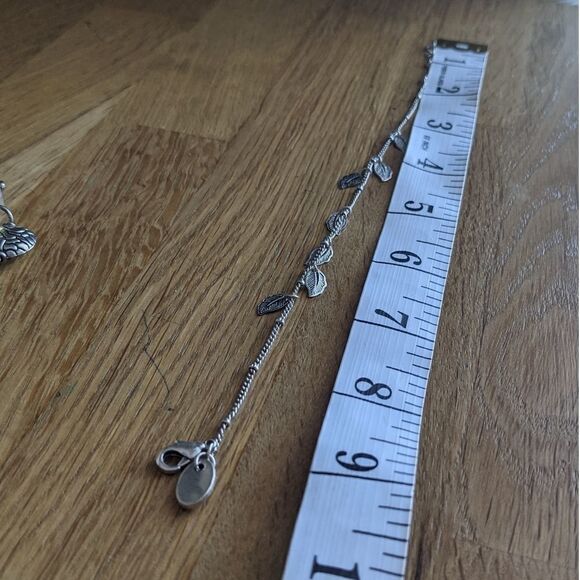 VINTAGE lot of 2 bracelets with charms leafs bag christals - Picture 9 of 9